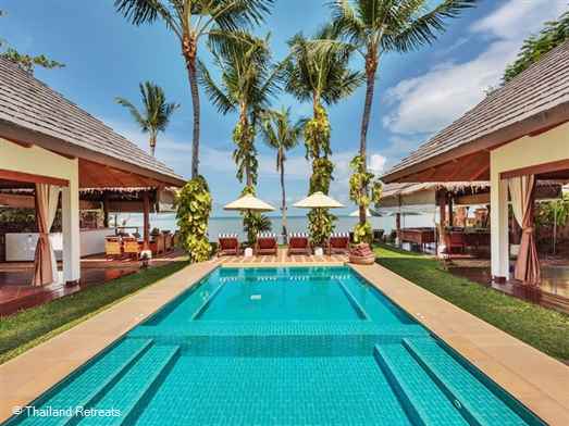 <p>Baan Mika is a luxury 3-6 bedroom Koh Samui beachfront villa set on the peaceful Plai Laem beach in the popular north east of the island. Fabulous lap pool and children&rsquo;s pool. Perfect for family and friends groups.10 minutes from Chaweng beach and Fishermans village. <span style="font-size: 10pt; color: #000080;"><strong>Reduced rates for the use of 3 bedrooms only with exclusive use of the villa.</strong></span></p>