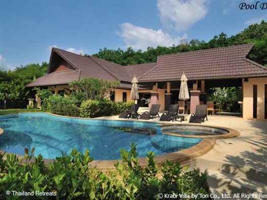 Set in vast gardens this luxury villa boasts saltwater private pool, petanque ground and bar and BBQ area. 4km from Ao Nang Centre
