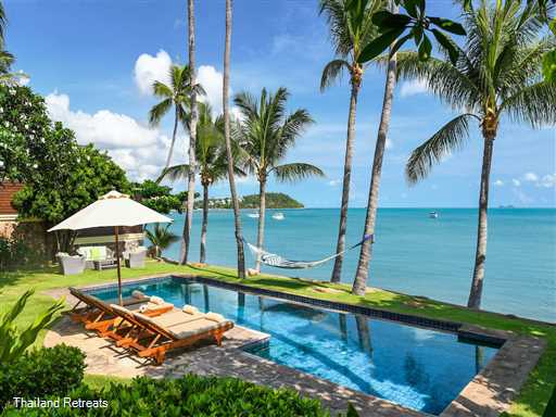 <p>Ban Haad Sai - a lovely 4-7 bedroom Koh Samui villa located on a palm fringed swimming beach close to Bophut's Fisherman's Village. 10 minutes from lively Chaweng. Restaurants, bars and tour shops nearby. Fully equipped gym. Perfect for weddings, celebrations and groups of friends. <span style="font-size: 10pt;"><strong>R<span style="color: #000080;">educed rates for 4,5 or 6 bedroom occupancy with exclusive use of the villa.</span></strong></span></p>