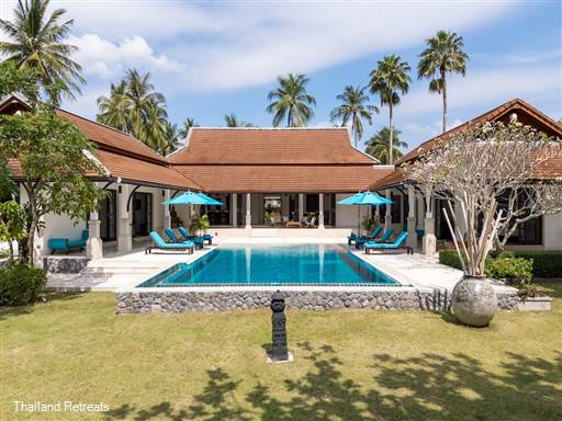 <p>Ban Laem Set is a beachfront villa sitting directly on the beach in Laem Sor bay on the south coast of Koh Samui. The tropical colonial style designed villa has 4 bedrooms,and enjoys stunning views of the neighbouring islands. The villa is 15 mins drive to the popular town and beautiful beach of Lamai which has an abundance of restaurants and plenty of shopping.&nbsp;</p>