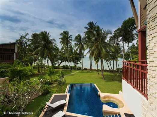 Amatapura Beach Villa 12 is a luxury beachfront Krabi villa set in lawned gardens with fabulous sea views and just a short distance from the town and beach of Ao Nang. 