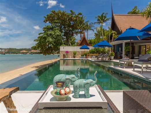 <p>Baan Capo is a stunning 3-4 bedroom Koh Samui luxury beachfront holiday villa set on palm fringed Big Buddha beach, Koh Samui with views over to Koh Phangan. Minutes away from popular Fisherman's village in Bophut. R<span style="font-size: 10pt; color: #000080;"><strong>educed nightly rates for 3 bedroom occupancy only with exclusive use of the villa.</strong></span></p>