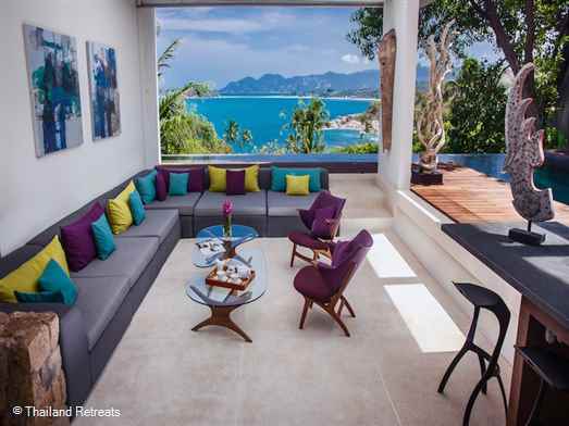 <p>Villa Hin is a 3-5 bedroom luxury Koh Samui villa enjoying stunning views and spacious living spaces inside and out. Close to amenities and popular beaches. Communal tennis court. Perfect holiday villa for a family or group of friends. <span style="font-size: 10pt; color: #000080;"><strong>Reduced rates for 3 &amp; 4 bedroom occupancy with exclusive use of the villa.</strong></span></p>