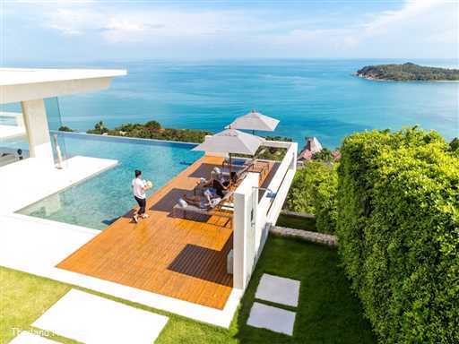 <p>Villa Natha is a stunning contemporary design 3-5 bedroom luxury villa located just a short distance from Chaweng Beach and town enjoying breathtaking views a 23m L-Shaped swimming pool, 2 lounges, a cinema room &amp; fitness area. <span style="font-size: 10pt; color: #000080;"><strong>Reduced rates for 3 &amp; 4 bedroom occupancy</strong></span></p>